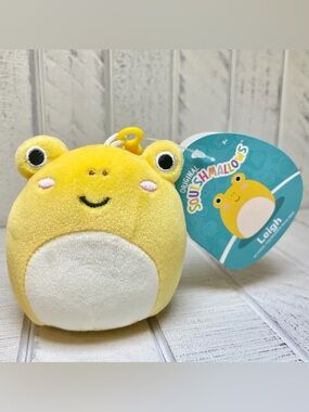 Squishmallows Leigh The Yellow Toad 3.5” Plush Bag Clip 2023 Collectible NWT